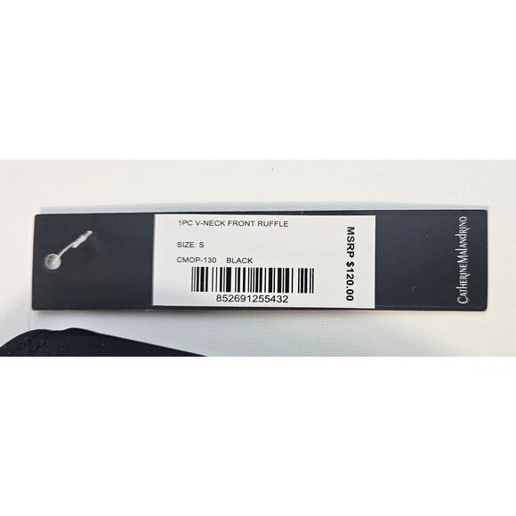 NWT Catherine Malandrino Women's v neck front Ruffle One Piece Swim Suit Small - Picture 6 of 9